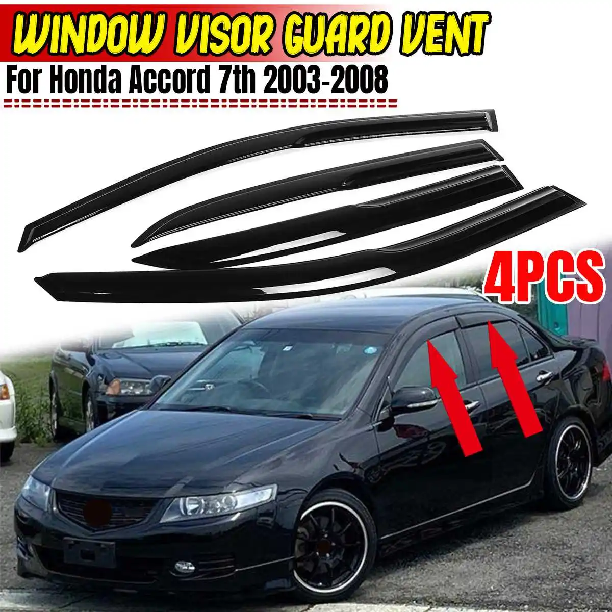 

Car Window Visor Guard Vent Weather Shields Window Visor For Honda For Accord Euro 7th 2003-2008 Window Weatherproof Deflector