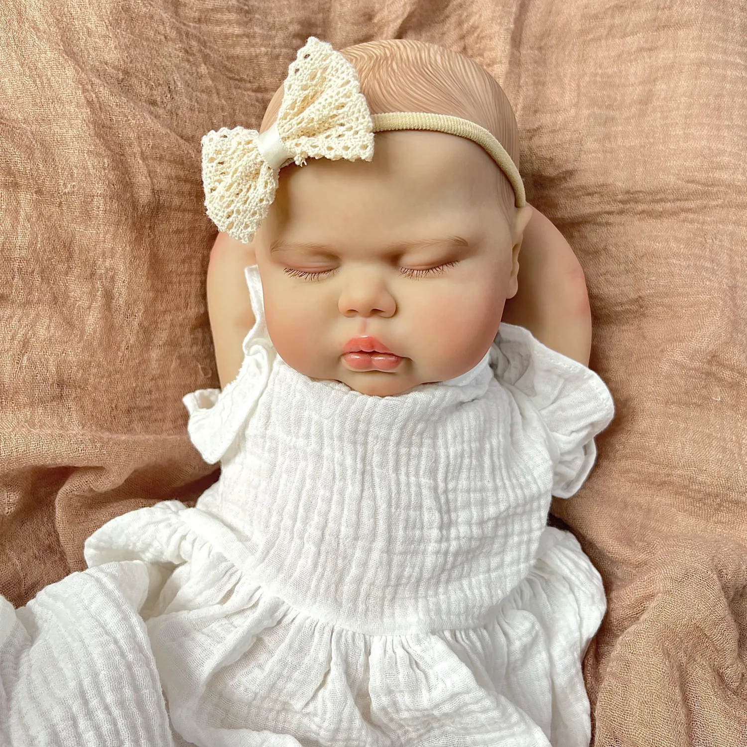 BZDOLL 50CM 3D 피부, 보이는 정맥, 20인치 잠자는 아기 인형, 여자아이용 비닐 팔다리, 천 몸체, 실물 같은 생일 선물