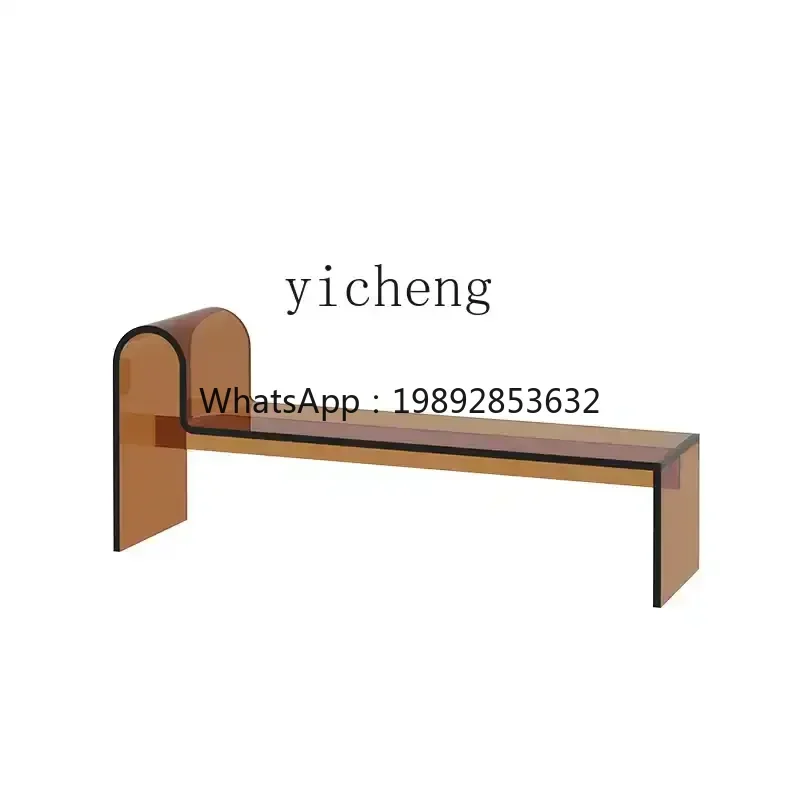 

TT transparent acrylic home shoe change stool clothing store long strip shoe stool fitting room