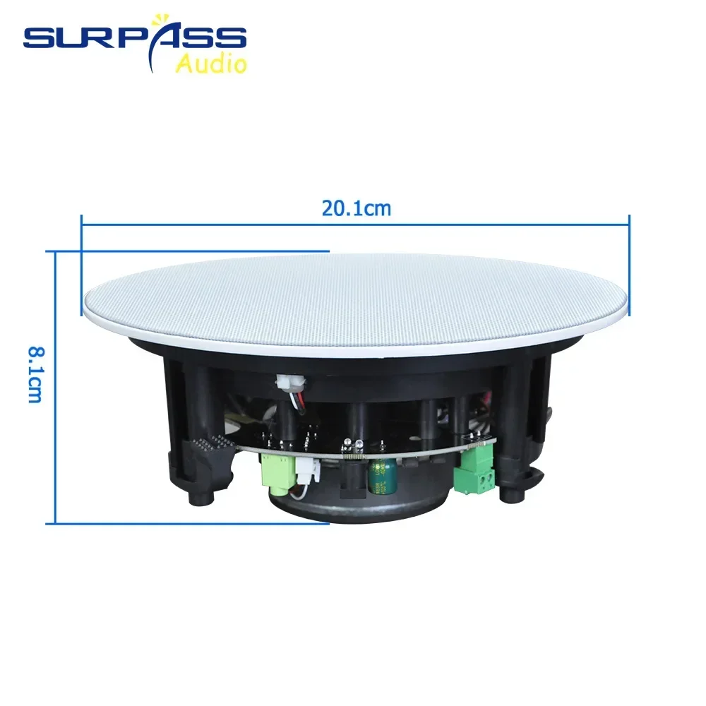 مكبر صوت مقاوم للماء 5.25 بوصة مكبر صوت سقف محوري نشط ذكي على الحائط تركيب سلكي مكبر صوت سقف سماعة رأس مزودة بتقنية البلوتوث