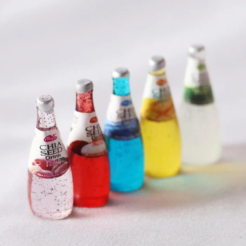 5 قطعة 1:12 بيت الدمية زجاجة شرب الفاكهة دمية المنمنمات 1:12 اكسسوارات لعبة الراتنج المصغرة