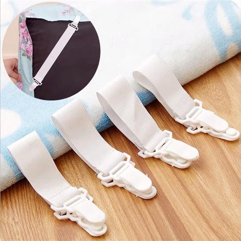 4Pcs Buckle Elastic Band For Bed Gum Sheet Mattress Cover Blankets Elastic Tape Home Grippers Clip Holder Rubber Fasteners Clip