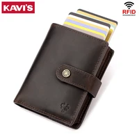 Tarjetero con protección RFID para hombre, cartera inteligente de liberación rápida con doble aluminio y Metal para tarjetas de crédito e identificación