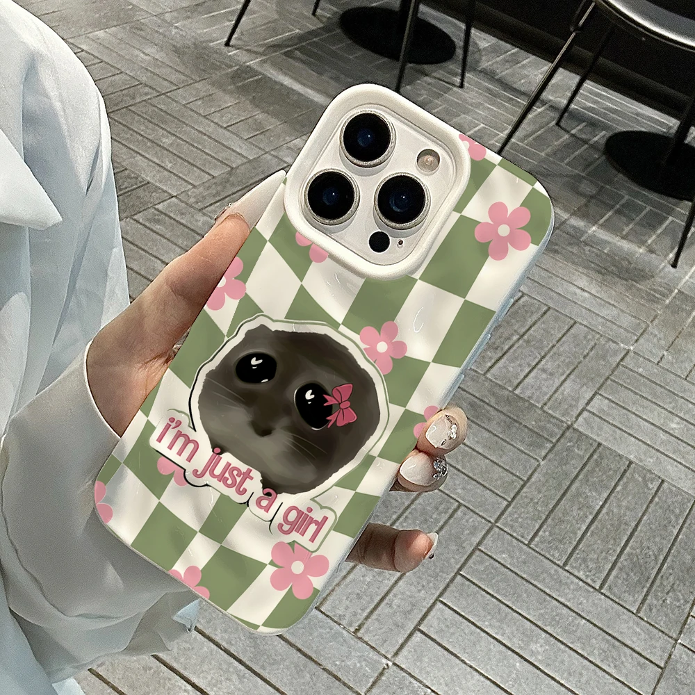 Plaid Girl Hamster Koreanische INS Handyhülle für iPhone 17 16 15 14 13 12 11 Pro Max 14 Plus 17Air Falten-Wellen Weiche Silikonhülle – Detail 4
