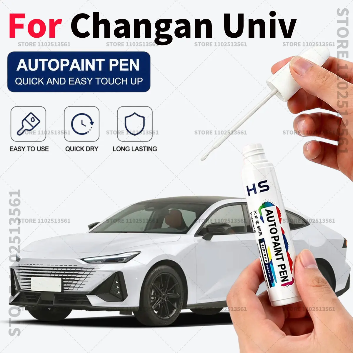 For Changan Univ dazzling Red atomic cgray moonlight white blue Touch Up Paint Pen Quick Repair Car Scratch Chip Paint Brush