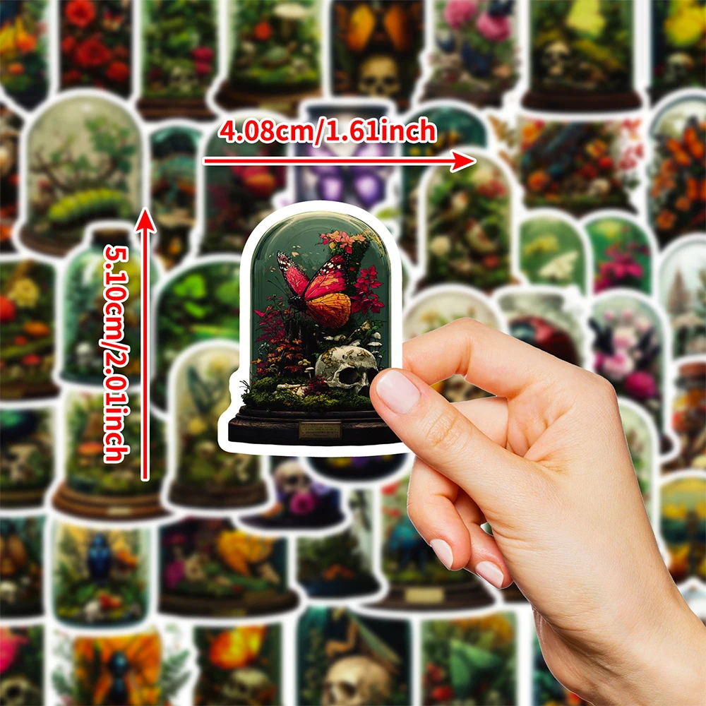 10/30/50 Uds. Retre Animal planta botella pegatinas del mundo calavera gótica pegatina de dibujos animados DIY portátil teléfono guitarra bicicleta calcomanías geniales Juguetes