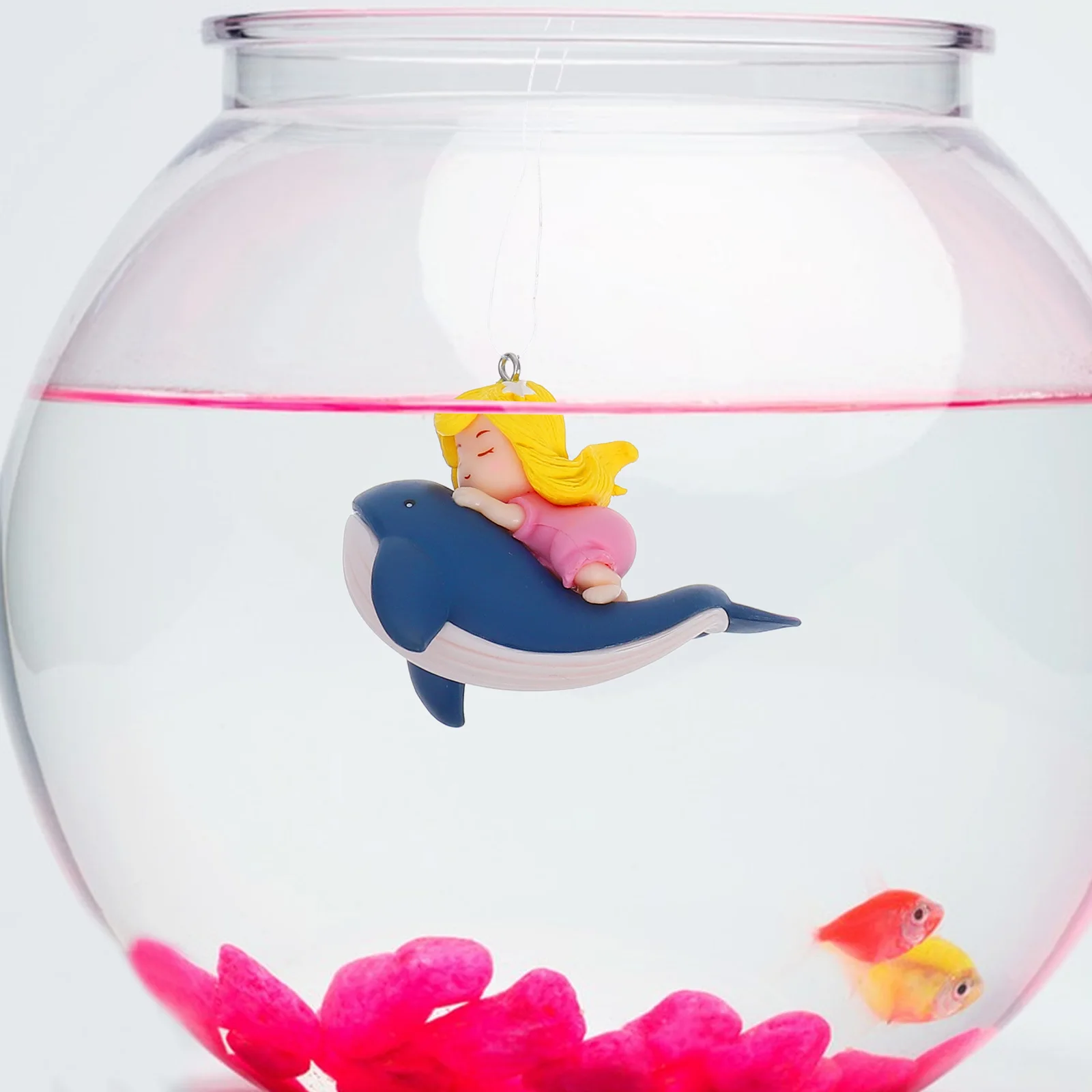 

1 set 1 Set Of Floating Whale Girl Ornament Resin Aquarium Decor For Kids Fish Tank Small Pond Underwater Landscape Betta Marine
