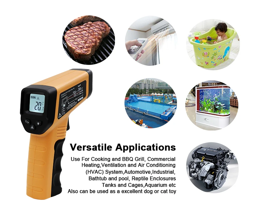 DT8380J High Precision IR Digital Infrared Thermometer Temperature Tester Laser Gun Pyrometer Range -50~380C termometro