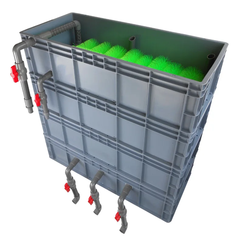 King-sized fish pond three-layer heightened turnover box filter belt sedimentation warehouse upper filter system complete set