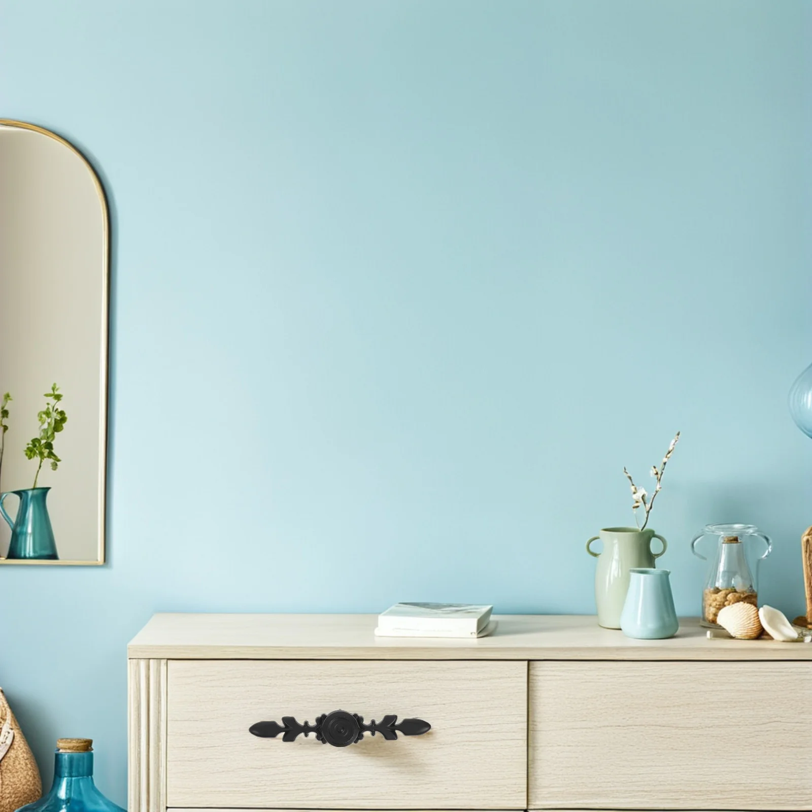 

4Pcs Cabinet Handles Aluminum Alloy Stable Single Hole Design Kitchen Drawer Door Pulls Modern Smooth Finish Hardware