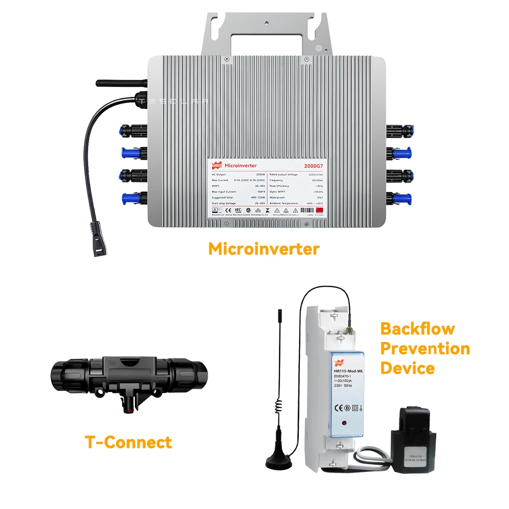 MPPT 2000W Mikro-Solarwechselrichter IP67 für den Haushalt mit WIFI DC26-60V Einfach zu Installierender Solar-Netzwechselrichter mit T-Verbinder – Detail 28