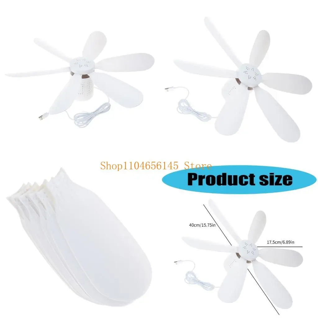 

5asd USB Mini Ceiling Fan USB5V Small Hanging Fan for Camping Hiking Outages Tent Fan