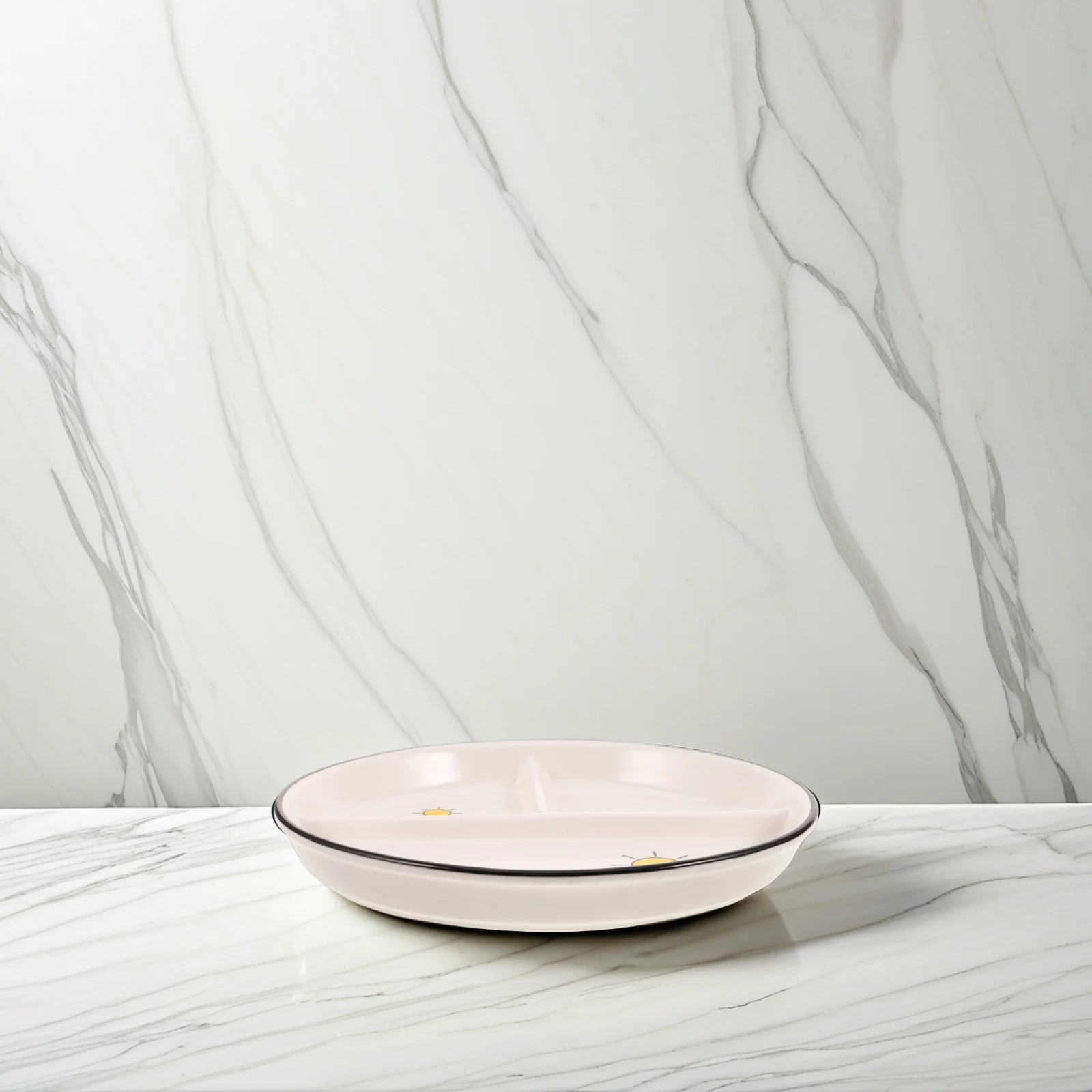 

Divided Ceramic Plates Reusable Multi-Functional Portion Control Tray for Home Tableware Separated Food Dish Plates