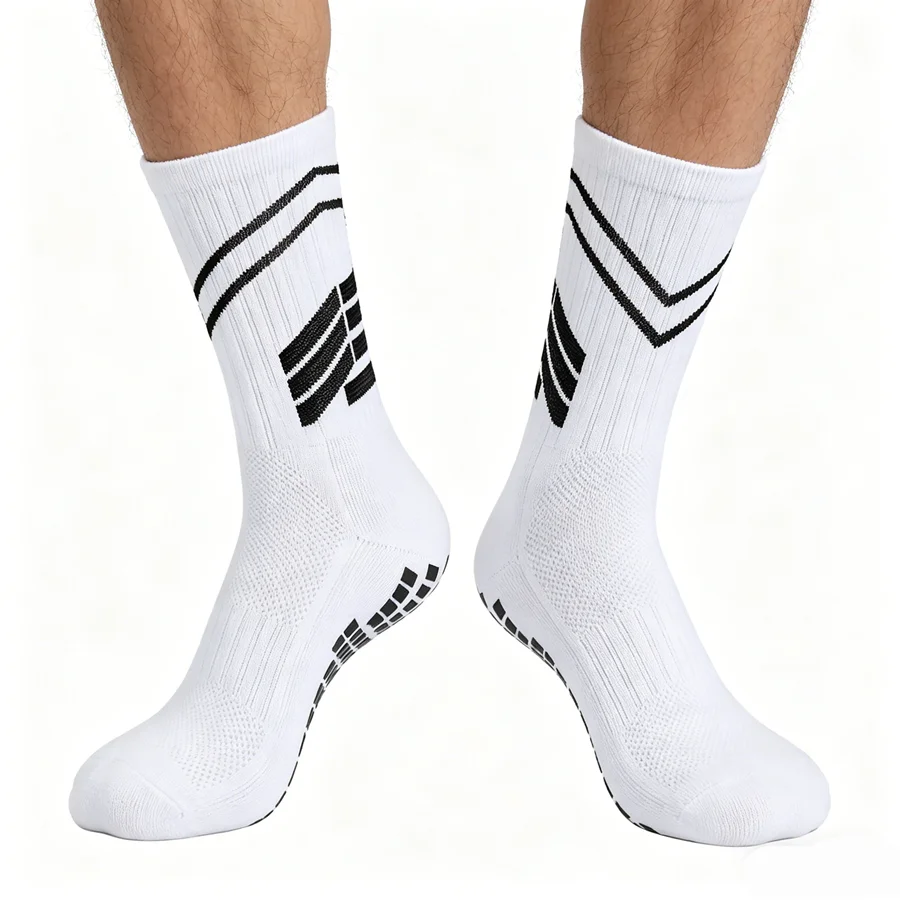 3/6/8pairs men women anti slip grip football soccer socks basketball rugby towel bottom breathable shockproof exercise socks view 6