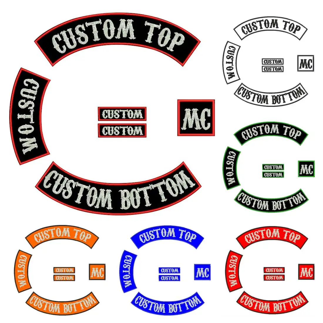 Customize Embroidered Rocker Iron and Sew on Patch Motorcycle Club Jacket Rider Biker Badge for Back Name Patches