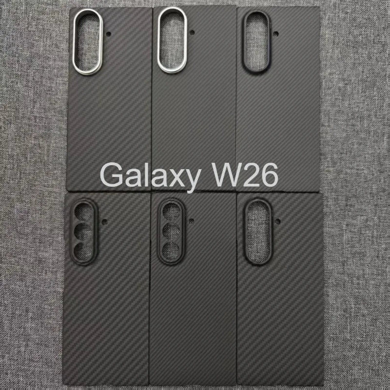 

W26 Натуральный арамидный чехол Magsafe из углеродного волокна для Samsung Galaxy W26 Плетеный молочный шрифт Moonrise Шарнирная броня Задняя крышка