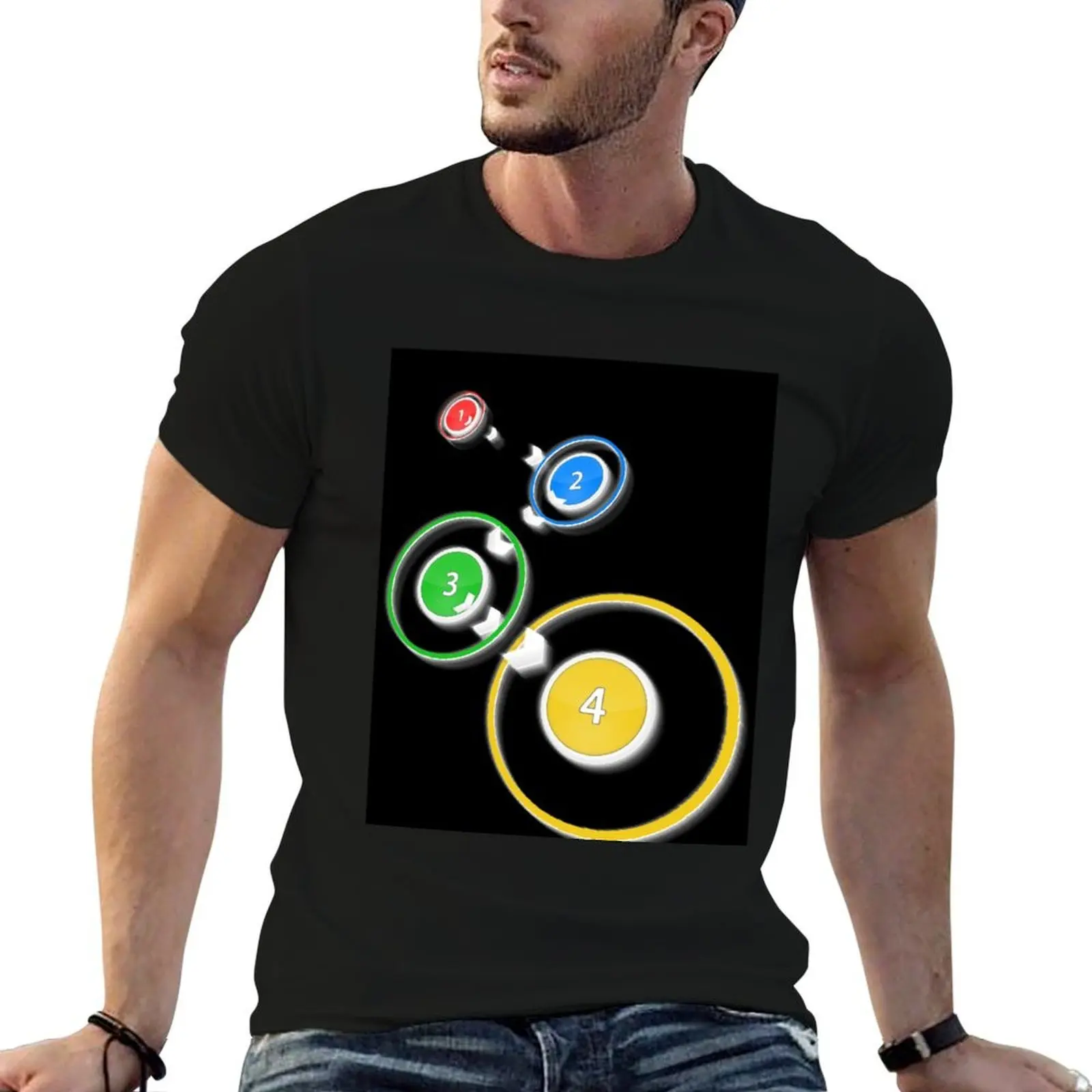 

Osu - Click The Circles T-Shirt man graphic t shirt t shirt for man man t shirts cotton T-Shirt