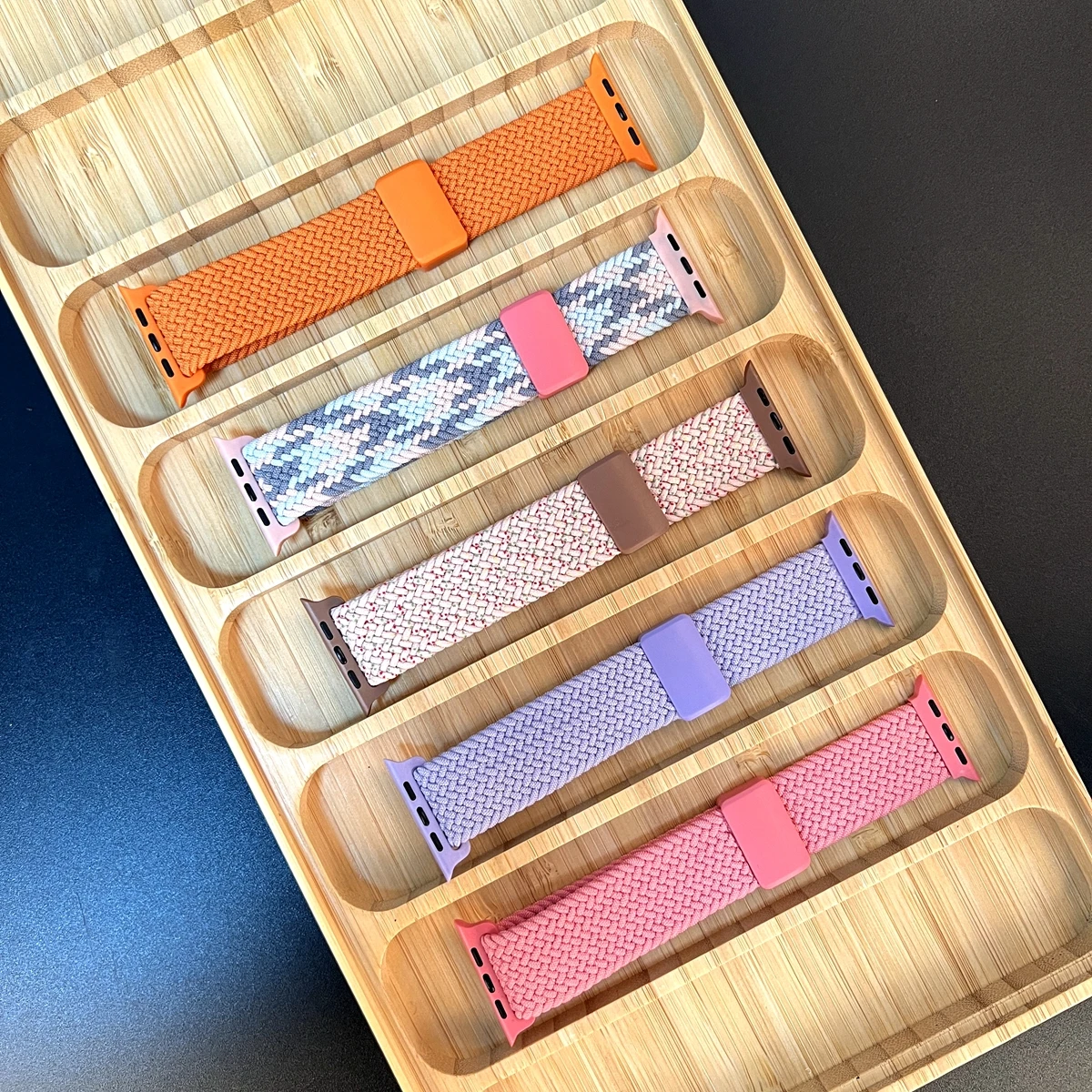 5pcs Braided Loop for Apple watch bands 40mm 44mm Nylon Wristband Bracelets with Magnetic Clasp for Iwatch Ultra Series 98765 SE