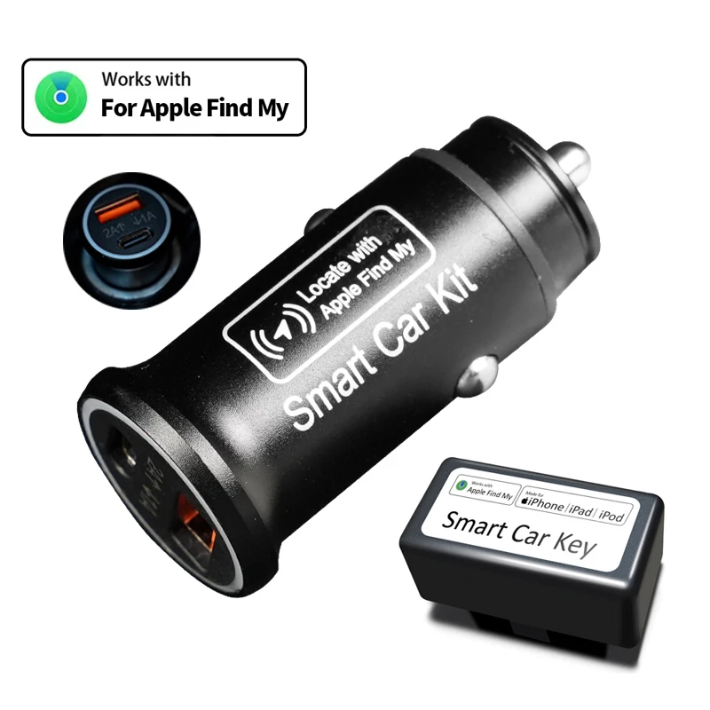 Mini Car Charger AP200 GPS Locator Tracker Cigarette Lighter USB Phone Ipad Charger Type C Find My Apple Official App Anti-lost