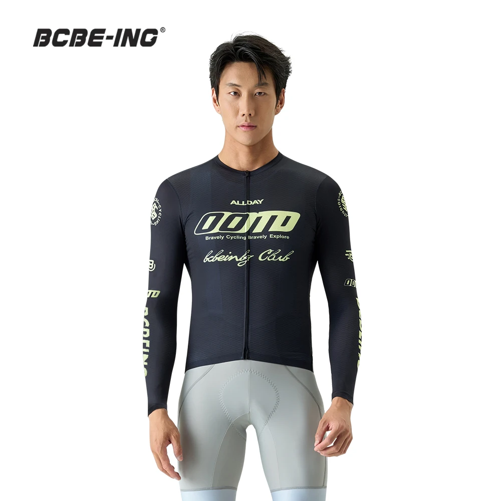 BCBE-ING Radtrikot Langarm Hochwertige Profi-Team-Rennpassform Fahrradtrikot Atmungsaktives Netzgewebe Rennrad-Shirts Tops