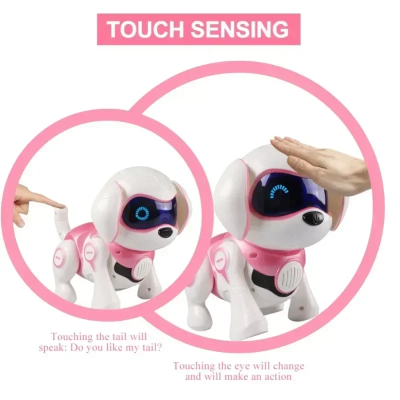 Giocattolo per cani robot Animale domestico elettronico con musica Danza Camminata Sensore a infrarossi meccanico intelligente Giocattoli regalo per animali carini per bambini