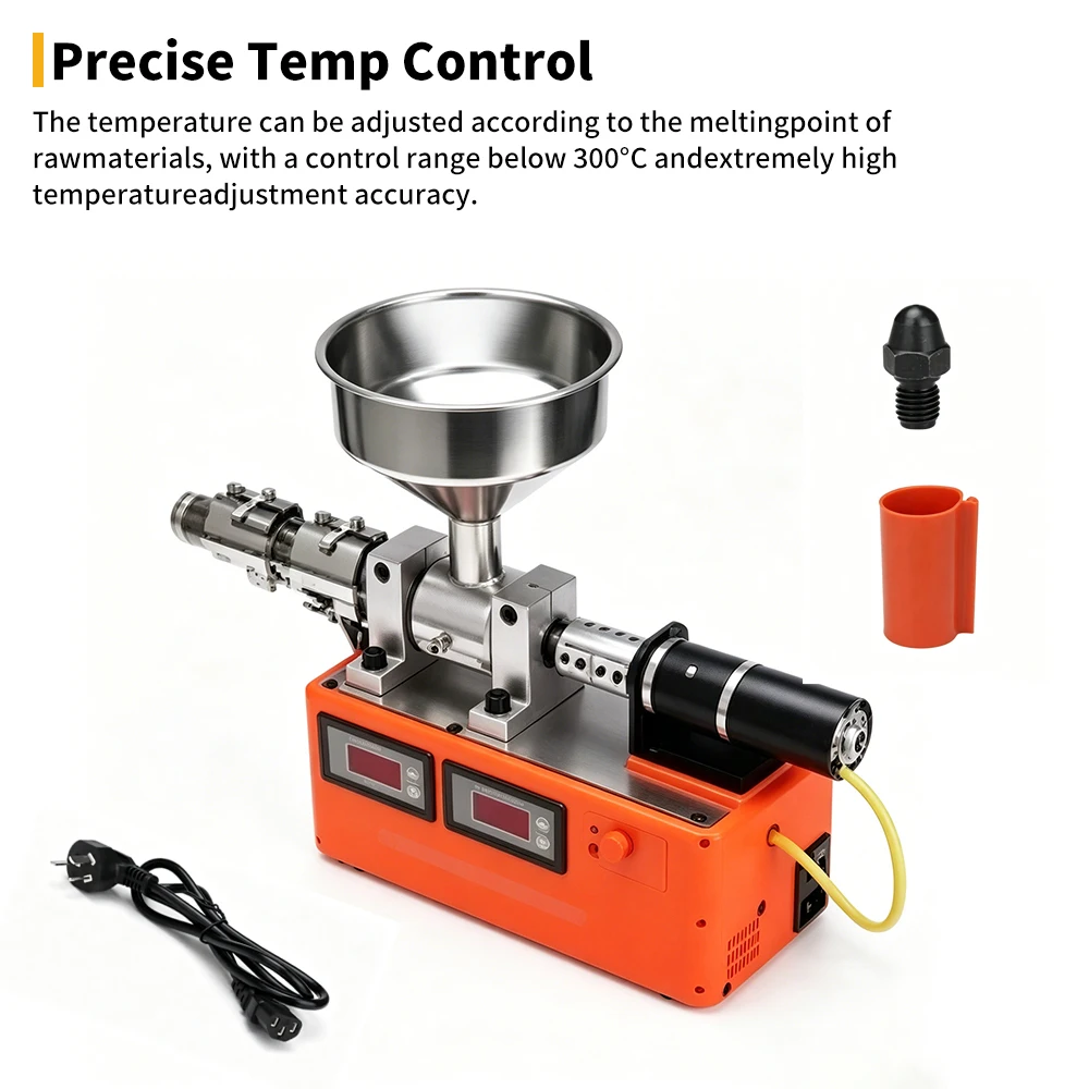 Desktop Mini 3D Filament Extruder 1.75 2.3mm Dual Nozzle 600g per Hour Plastic Waste Lab Studio DIY Small Batch Prototyping