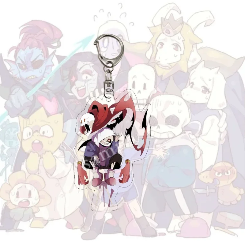 Undertale KeyChain Anime Key Ring Men Women Acrylic Car Cosplay  Mobile Phone Bag Pendant Pendant Party Kids Gift Jewelry Toys