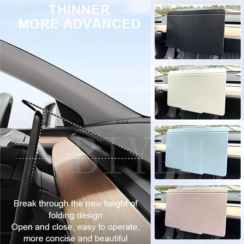 For Tesla Model Y/3 Car Screen Protector Magnetic Surface Cover Shell Navigation Screen Dustproof Sun Protection Sun Visor