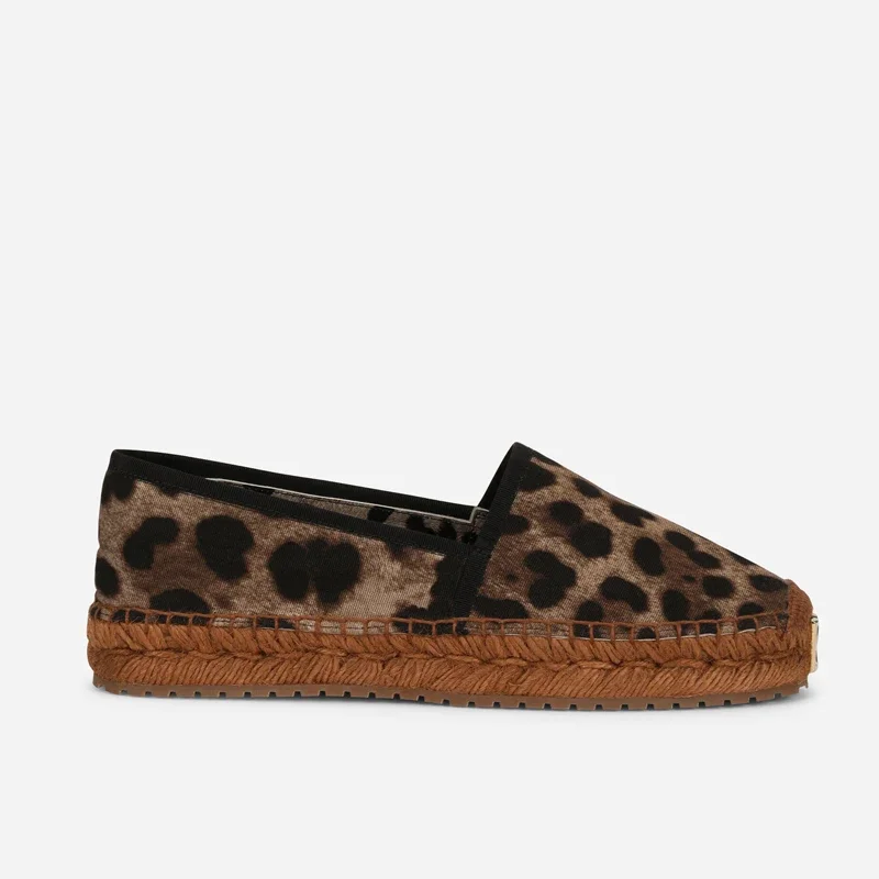 Женские туфли на плоской подошве с леопардовым узором, 2026, сине-белые фарфоровые эспадрильи без шнуровки с круглым носком и веревочной подошвой с леопардовым принтом