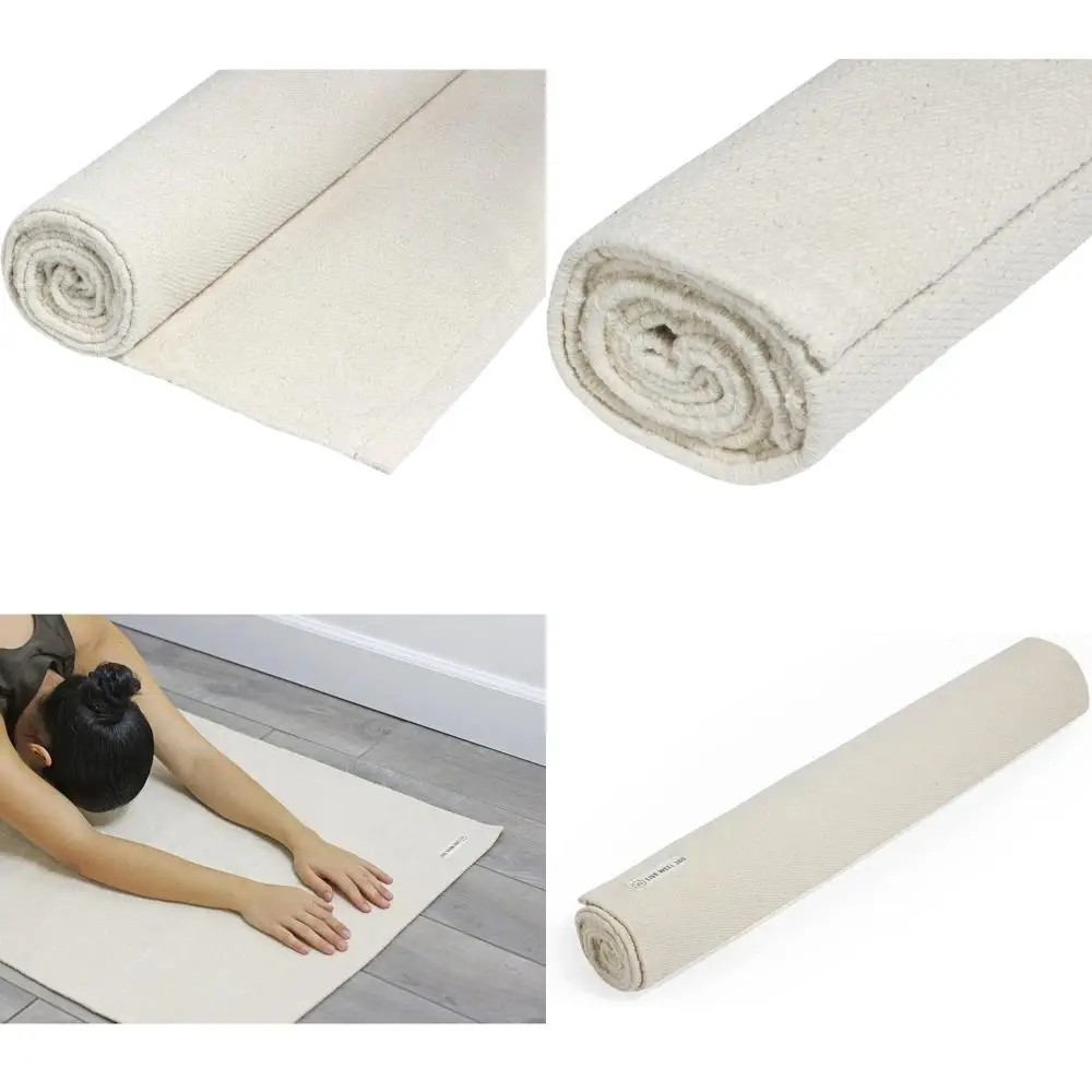 

Органический хлопковый коврик для йоги — экологичный, без химикатов, впитывающий и моющийся — идеально подходит для занятий спортом и фитнеса — 78 x 27