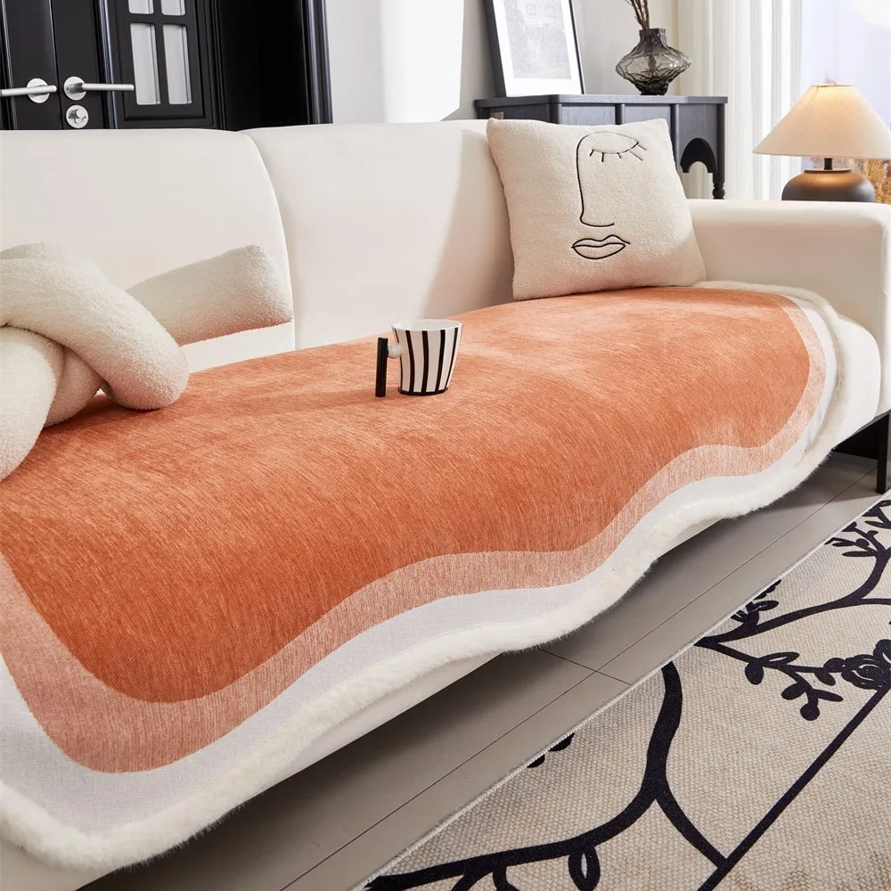 

Sofa Covers Super Soft Plush Sectional Couch Fuzzy Furry Non Slip Sofa Slipcover Furniture Protec Irregularity Cushion Carpet