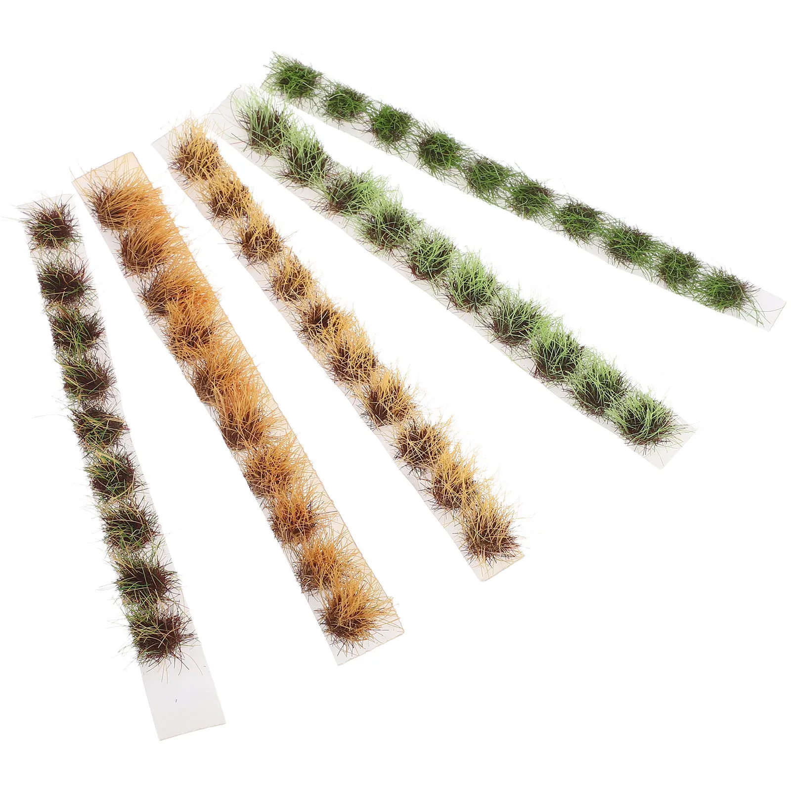 5Pcs Mini Grass Cluster Static Artificial Greenery 8Mm for Landscape Diorama Making Simulation Scenery Decoration Micro