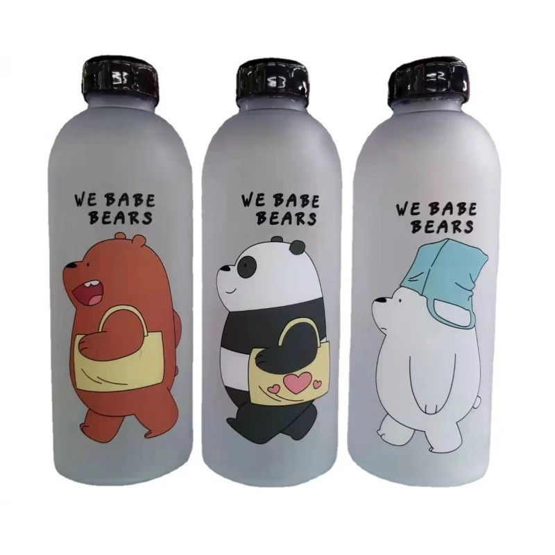 1000ml Plastic Transparent Water Bottle Ins Portable Summer Outdoor Sports Straw Water Cup