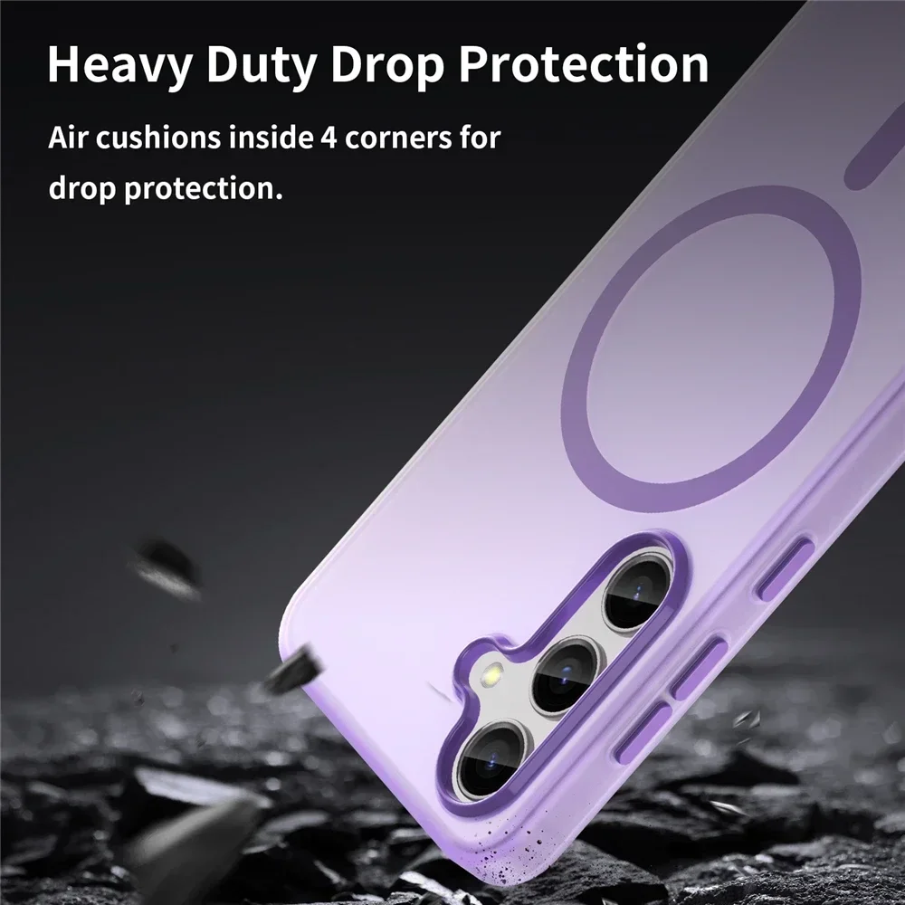 Matte Candy Magnetic Wireless Charge Transparent Case for Samsung Galaxy S25 S24 Ultra Plus FE For Magsafe Shockproof soft Cover