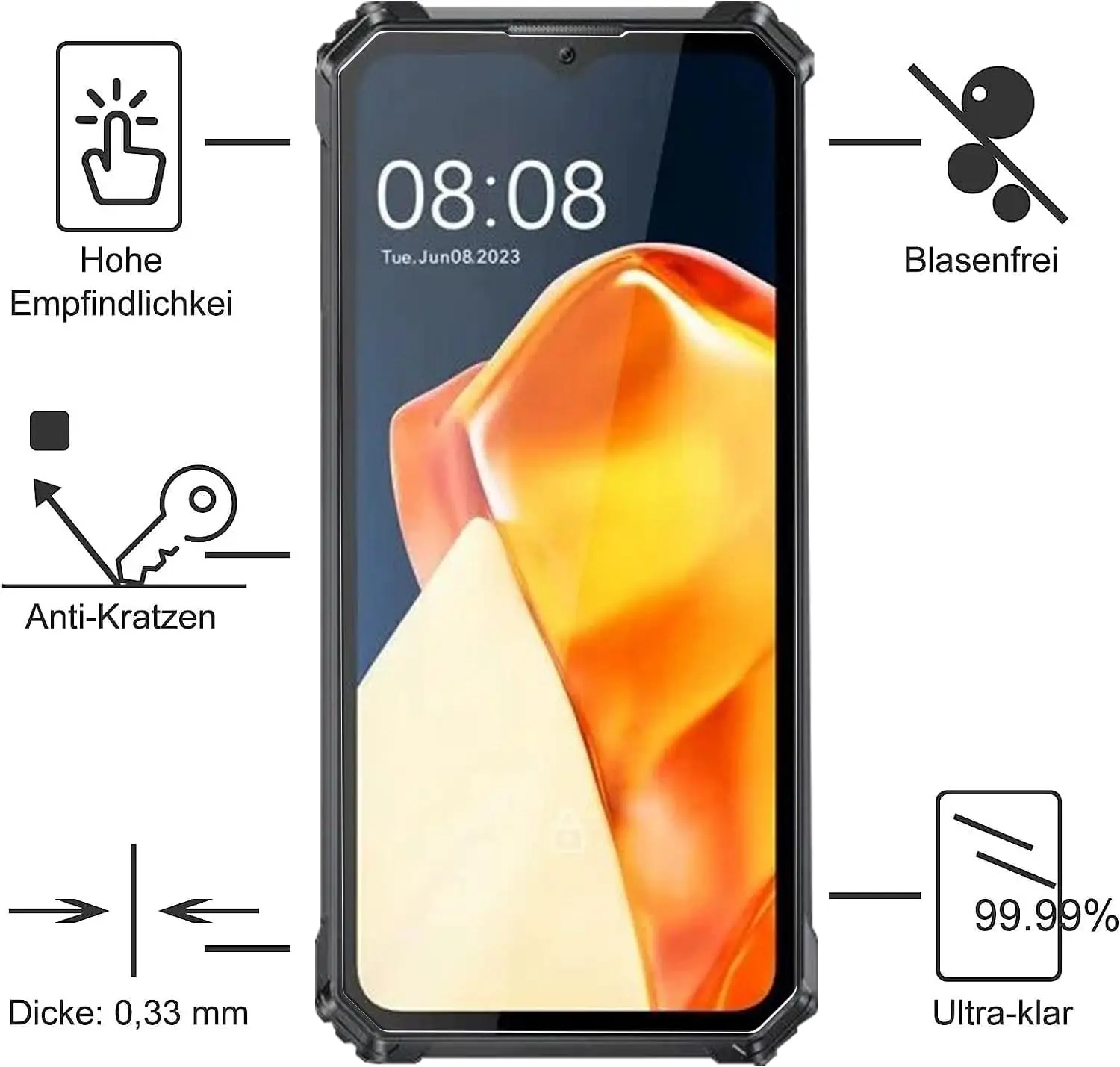 Oukitel WP28 WP28 S G1 용 2.5D 9H 강화 유리 Oukitel G1 소프트 카메라 렌즈 보호대 용 6.52 \