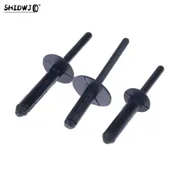 10Pcs Black Plastic Rivet Clip Retainer Fastener Blind Rivets Head Break Mandrel Blind Nail Rivets For Auto Accessories