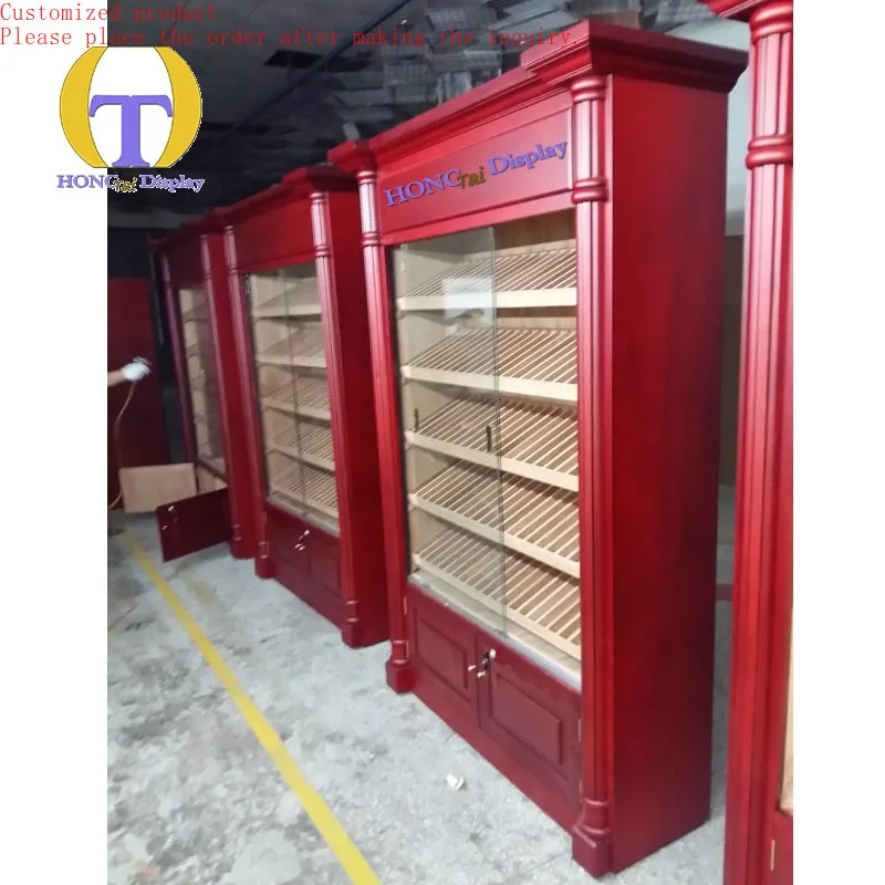 

Custom.Customized Super High Quality Modern Luxury Design Cigar Display Humidor Showcase with Tempering Glass Doors