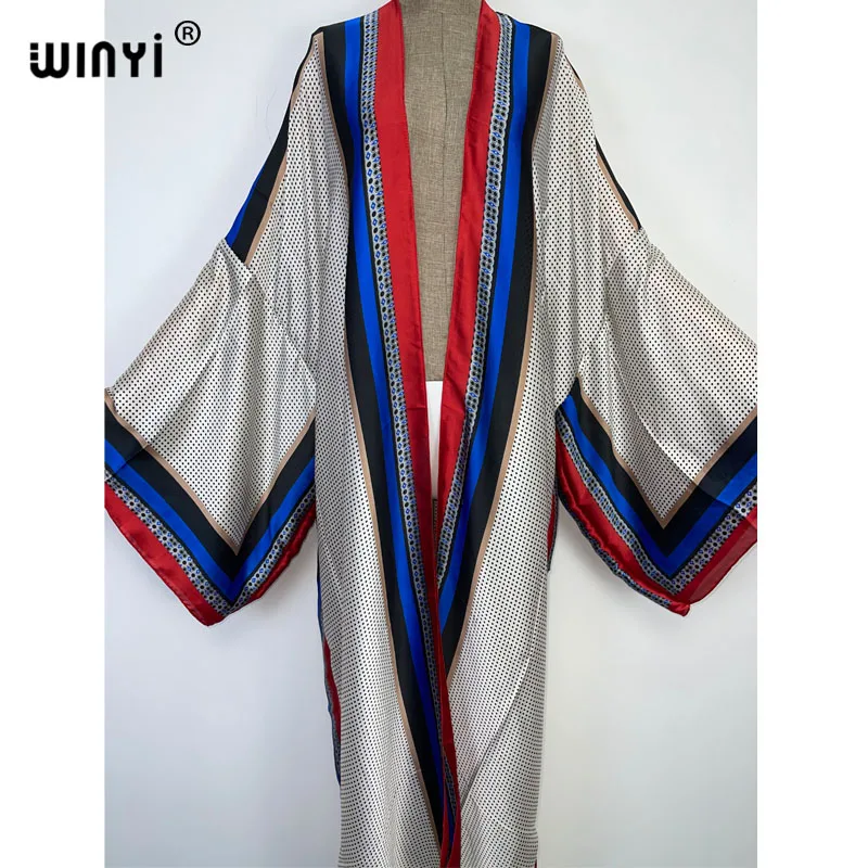 WINYI Summer Women Cardigan stitch robe Cocktail sexy Boho Maxi African Holiday Batwing Sleeve 2022 Robe kimono KAFTAN