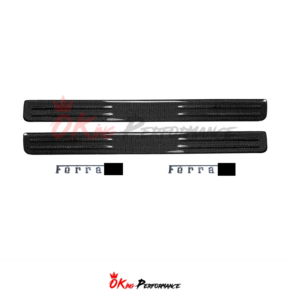

Dry Carbon Fiber Door Sills Scuff Plates Panels for Ferrari 488 GTB Spider