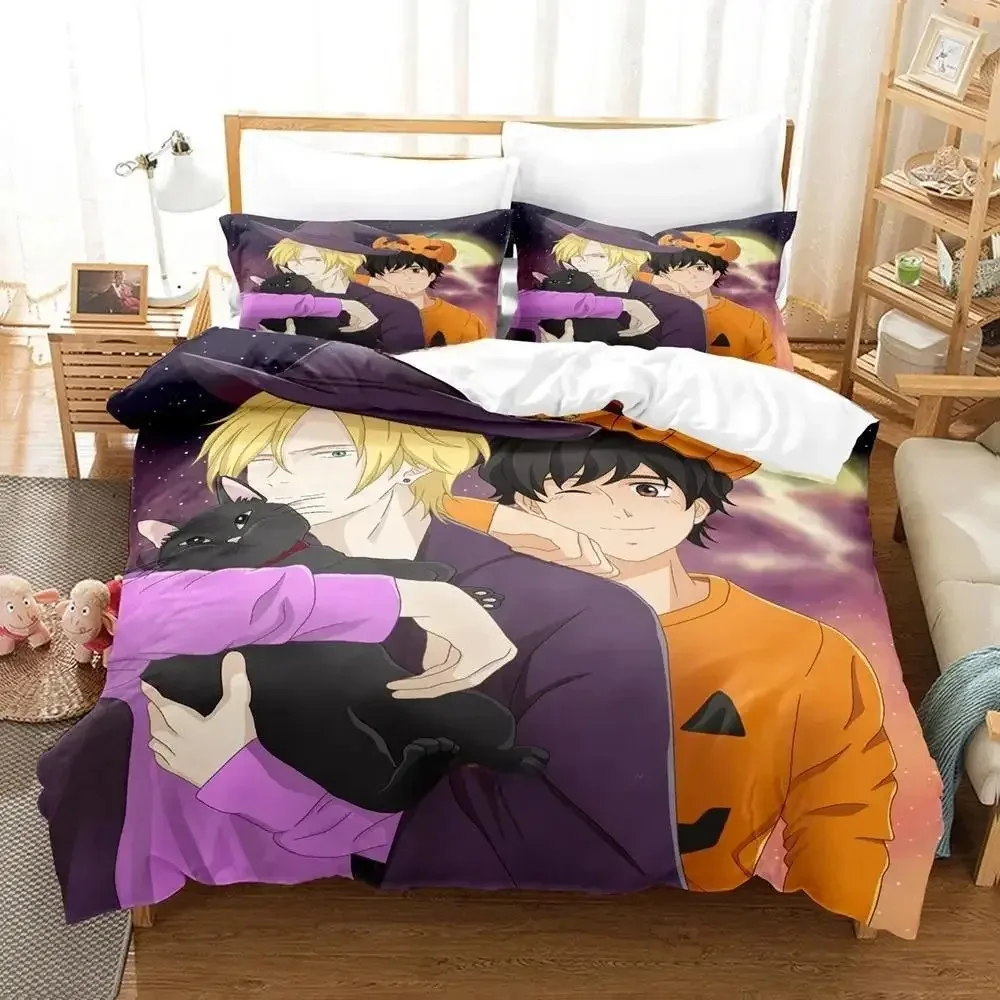 

2024 Banana Fish Bedding Set Single Twin Full Queen King Size Bed Set Adult Kid Bedroom Duvetcover Sets 3D Print Anime Bed Sheet