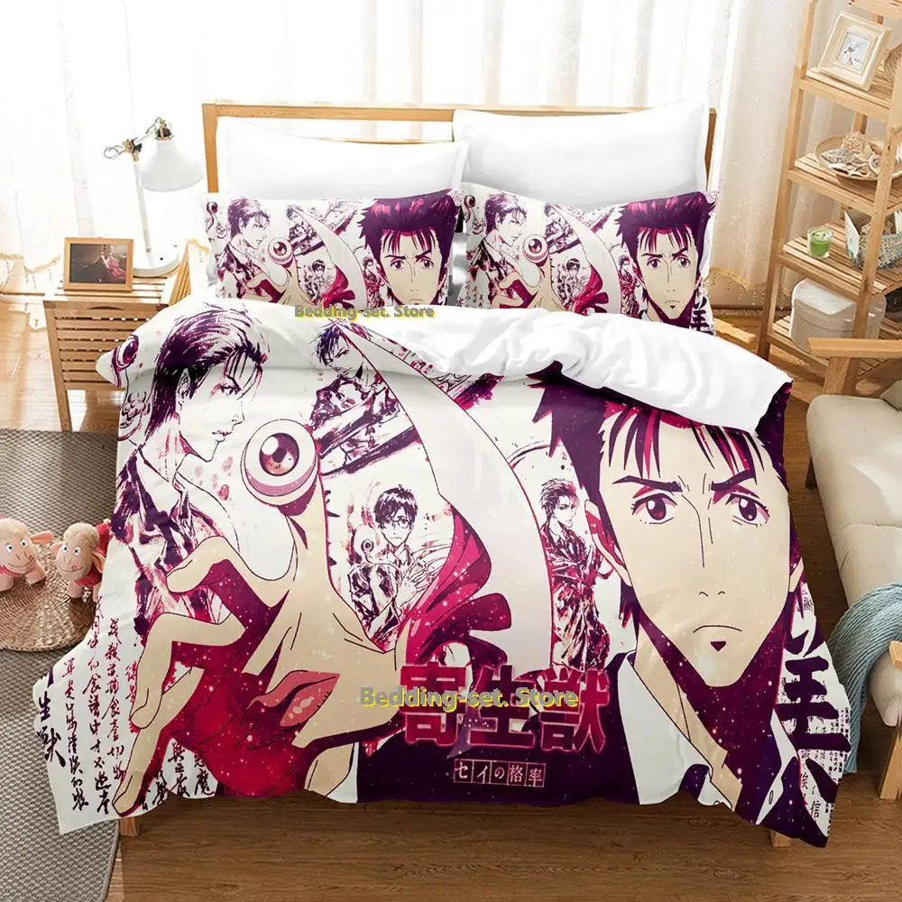 

Parasyte Bedding Set Single Twin Full Queen King Size Bed Set Adult Kid Bedroom Duvetcover Sets 3D Print Anime Bed Sheet Set