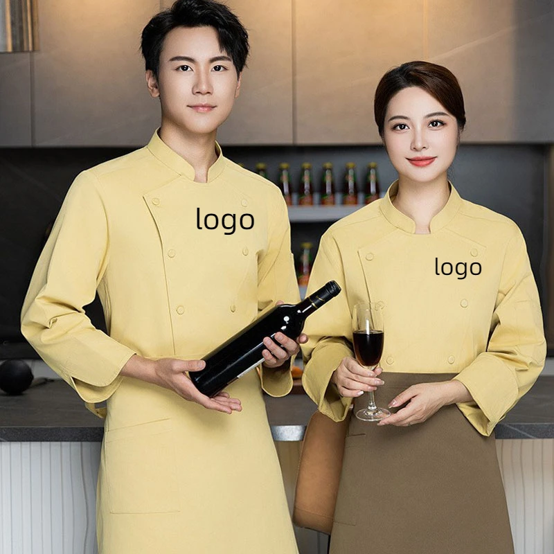 Spring Autumn Long Sleeves Kitchen Chef Uniform Work Uniform Embroidery Name Print Logo Hamburger Pastry Shirt Jacket