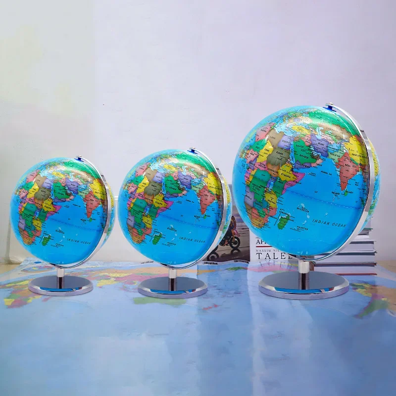 20/25/32cm lamp World Globe English Version World Map Globe With Led Light Geography Educational Teaching Decorations Supplies