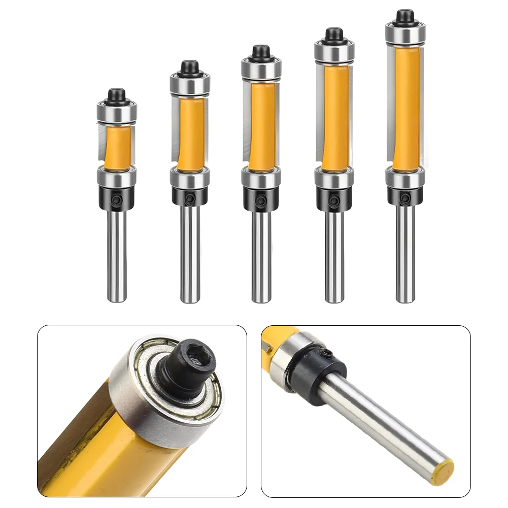 5 шт. набор фрез с двойным подшипником из сплава, двусторонний деревообрабатывающий резак, долбежный резак для деревянной фрезы, концевая фреза, инструмент