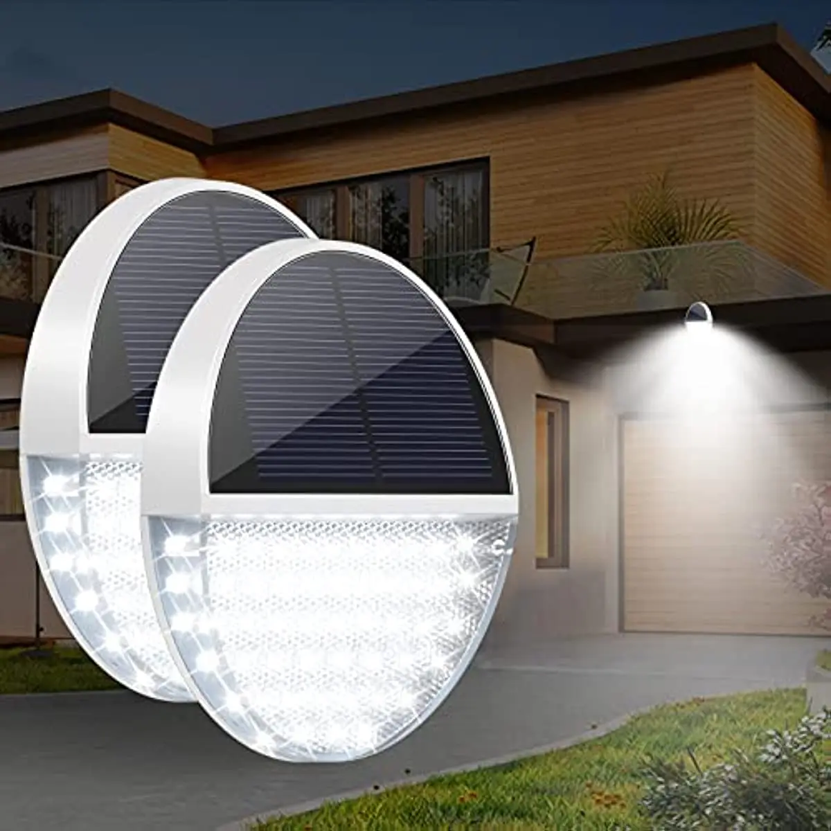 

48 LED Solar Motion Sensor Lights Outdoor Door Lamp Security Flood Lighting Modes Garage Front Wall Porch Step Fence Street