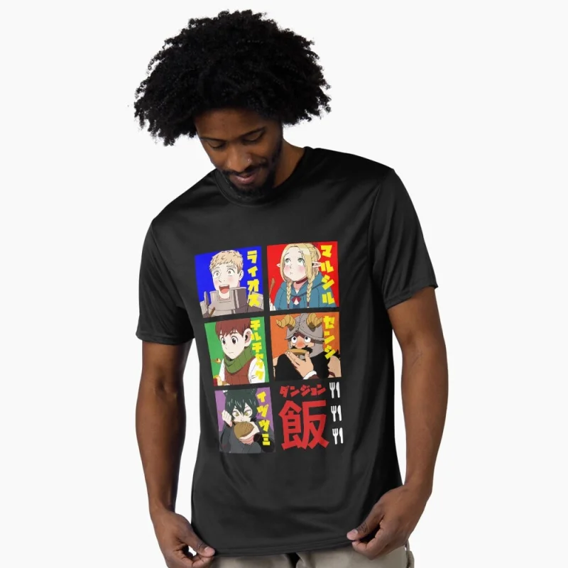 

Laios Party Feast Delicious in Dungeon Gift T-Shirt for RPG Gamer Dungeon Meshi Fantasy Adventurers Graphic clothes All size top