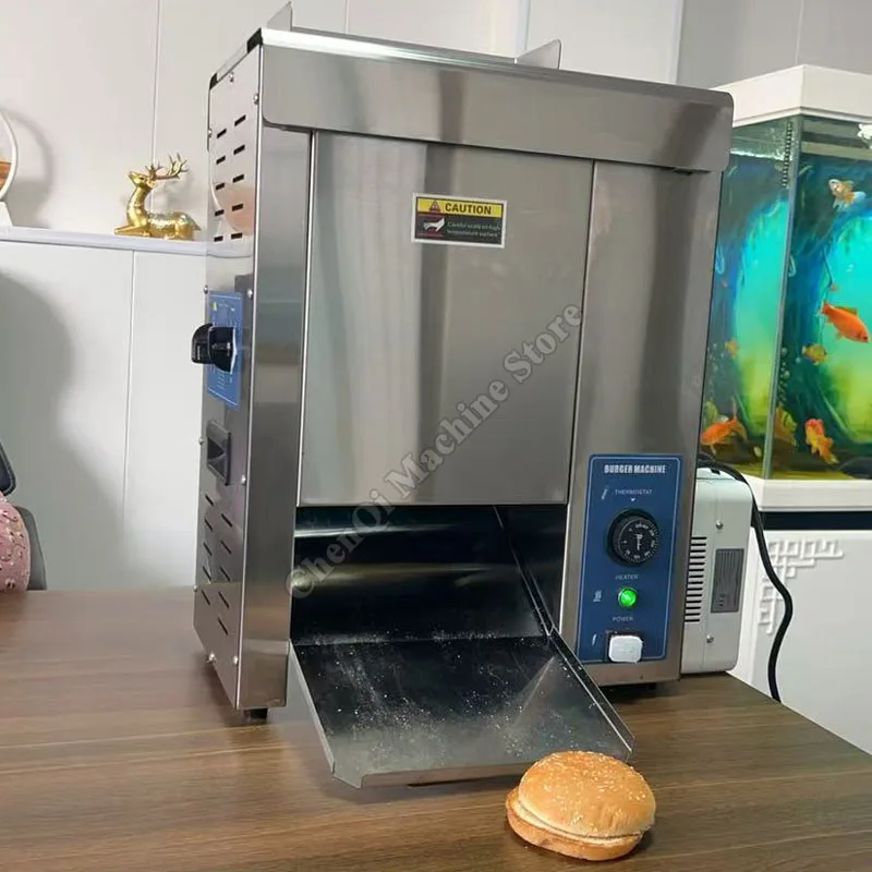 수직형 전자동 햄버거 가열 기계 크롤러 체인 베이킹 차터 기계 맥도날드 장비 햄버거 기계