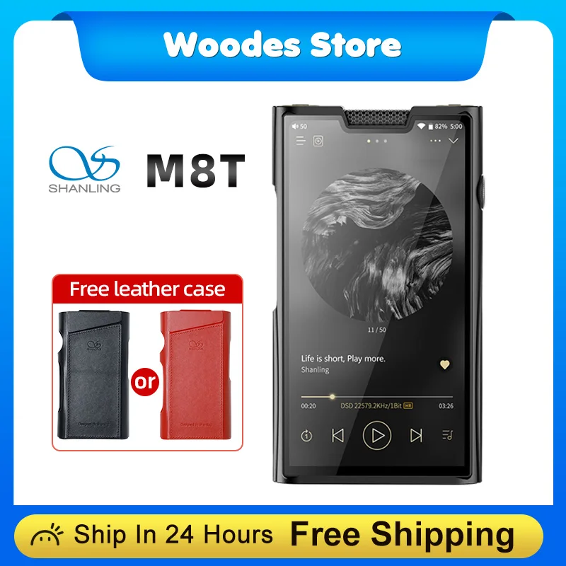 SHANLING M8T Tube Portable HIFI Music Player Android High-Resolution MP3 Bluetooth Walkman 2* 4191EQ 2* 4499EXDAC chips