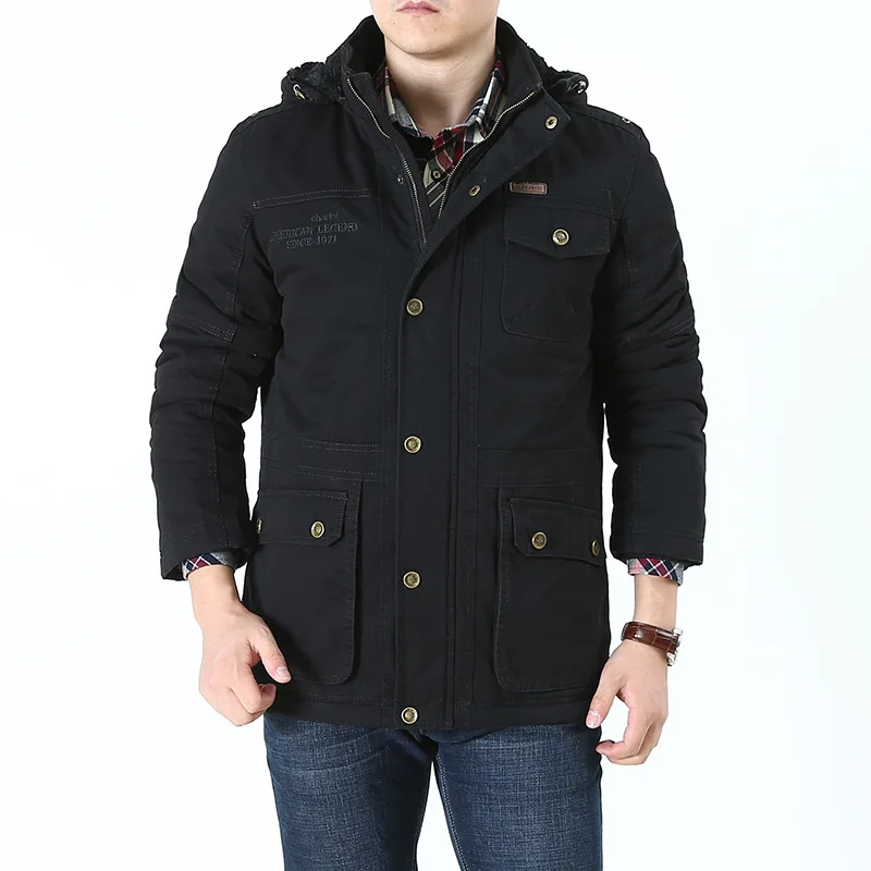 

Plus velvet long cotton-padded jacket men's tide men's cotton-padded jacket