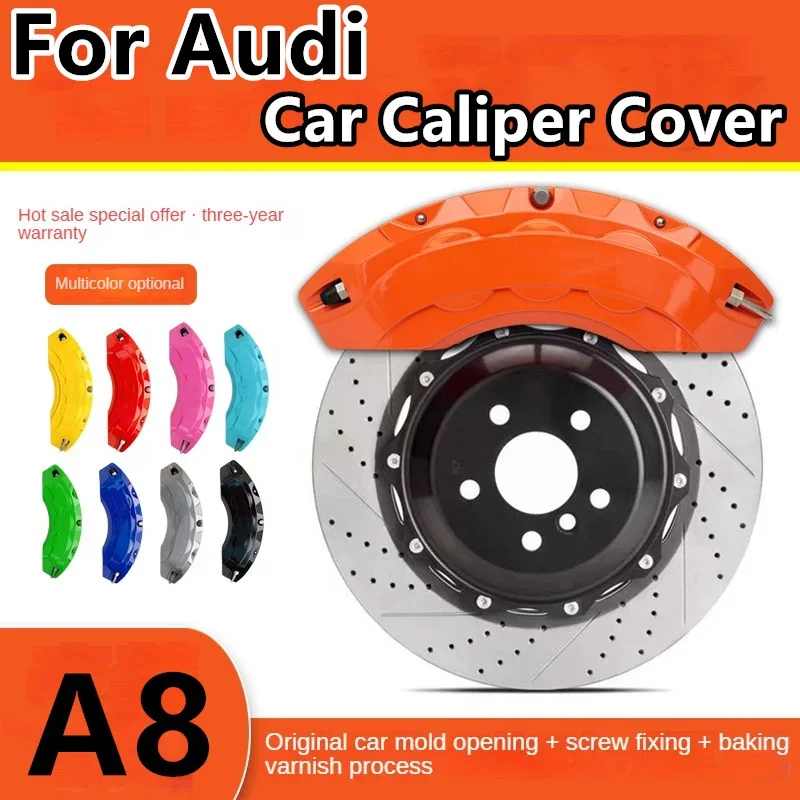 For Audi A8 Car Brake Caliper Cover Aluminum Fit Plus A8 50 55 60 TFSI quattro 2012 2013 2014 2016 2017 2018 2019 2021 2022 2023